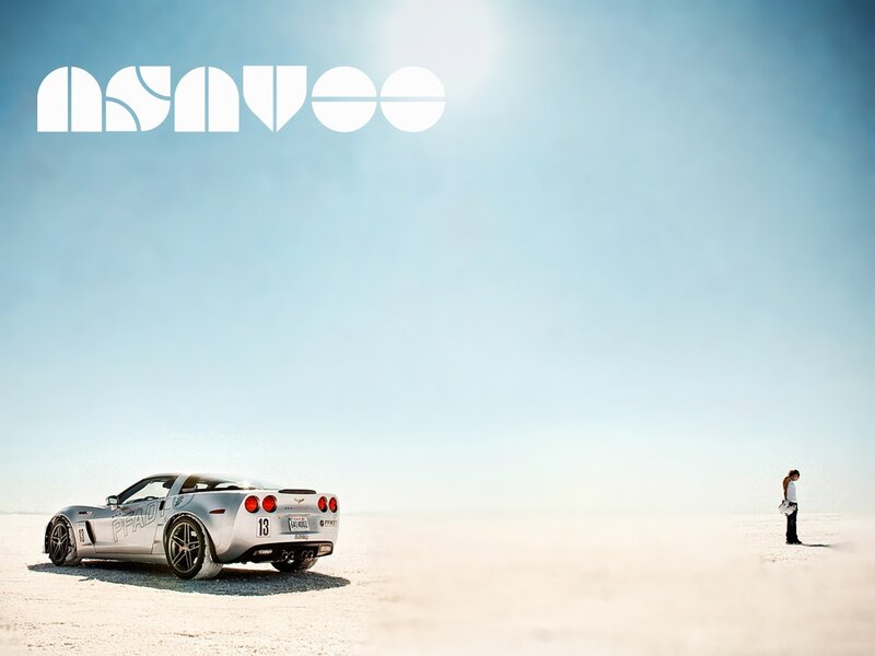 Silver car on salt flat