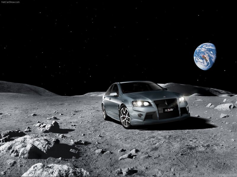 Silver car on the moon
