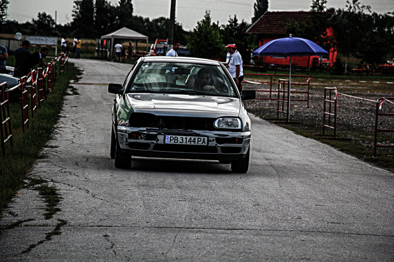 Silver Car on Track