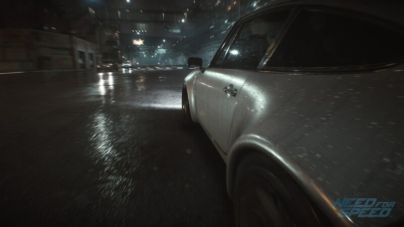 Silver Car on Wet Street