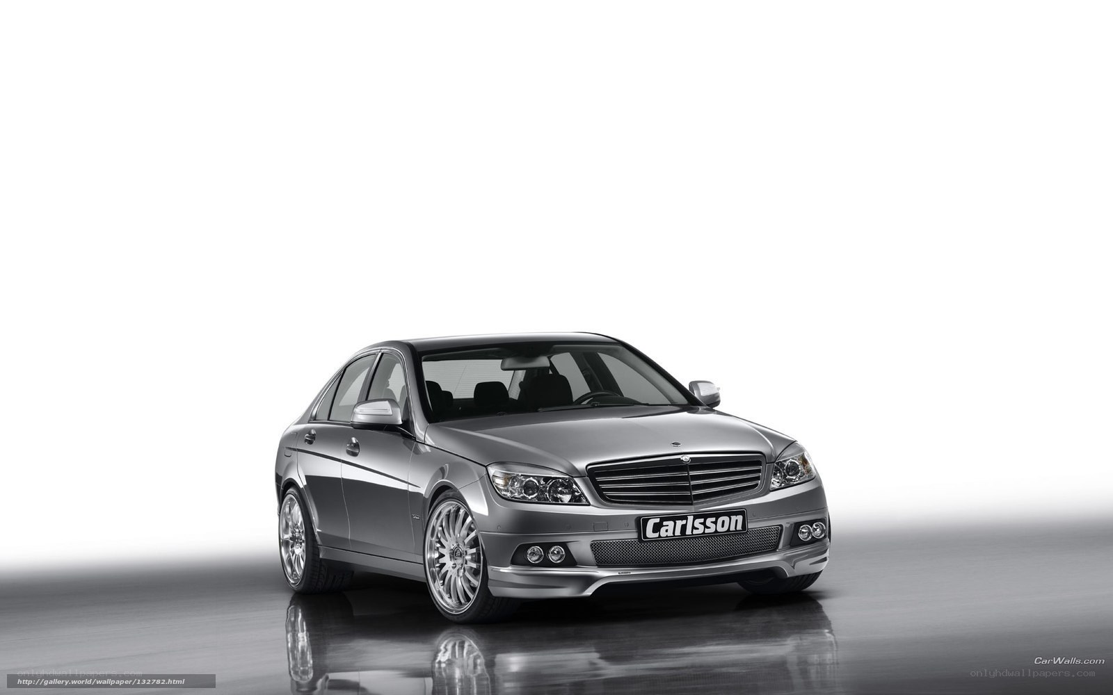 silver car on white background