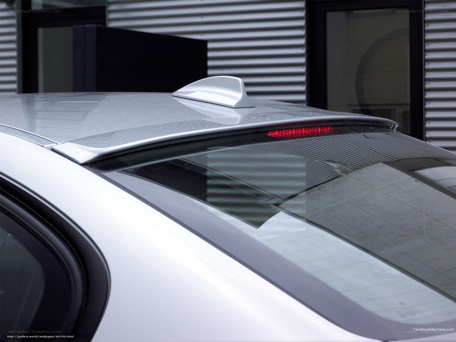silver car rear spoiler