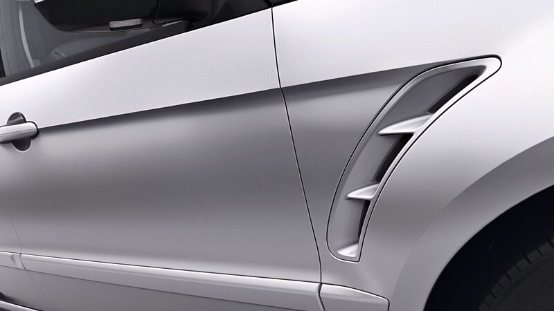 silver car side panel