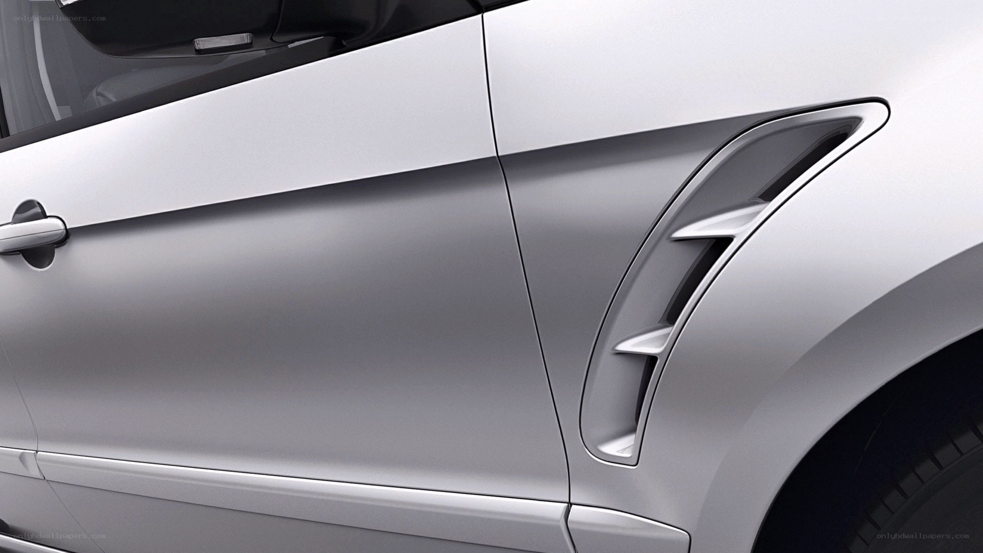 silver car side panel