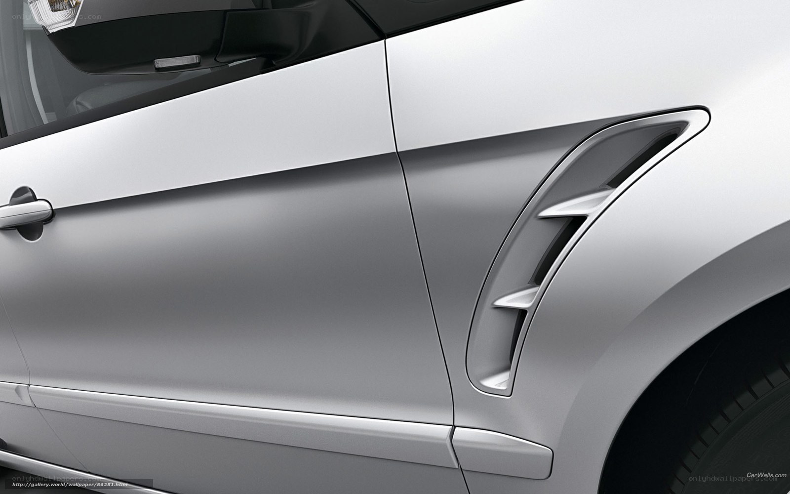 silver car side panel