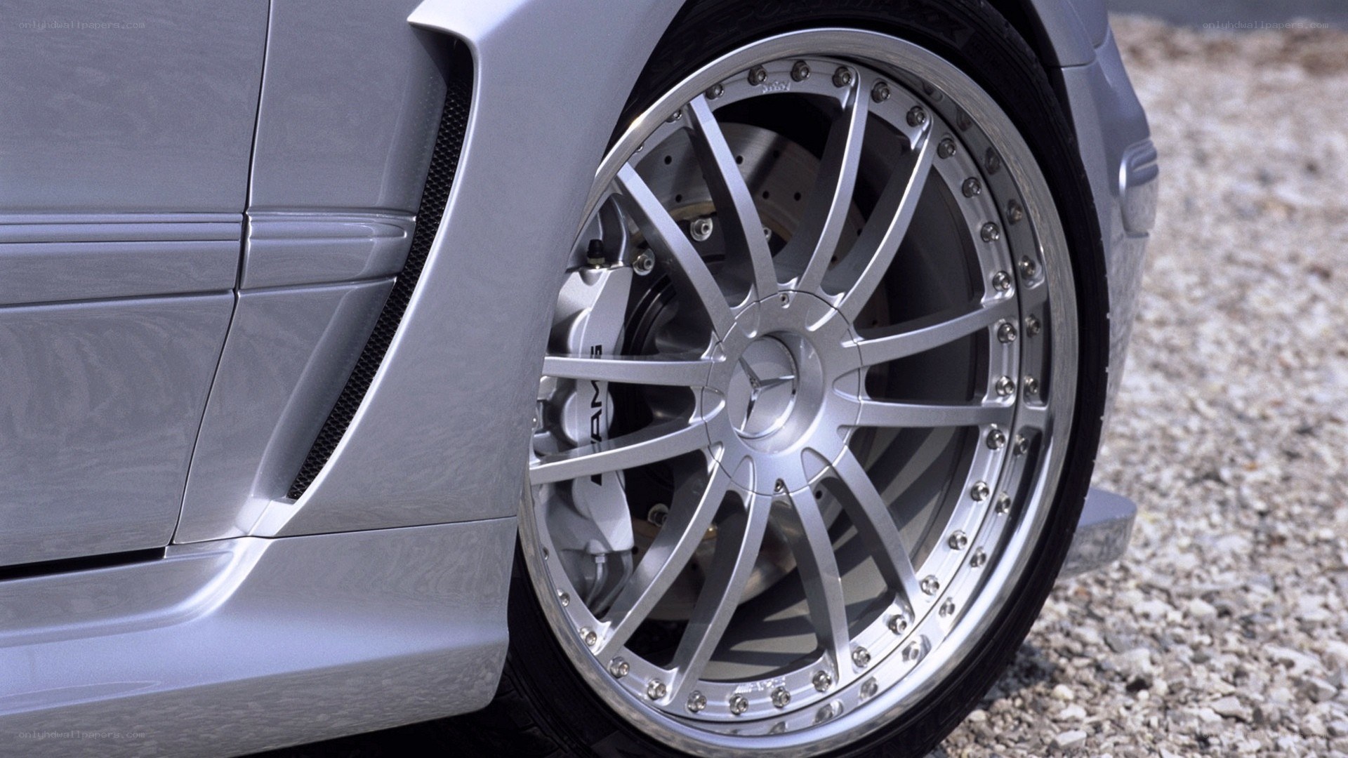 silver car wheel close-up