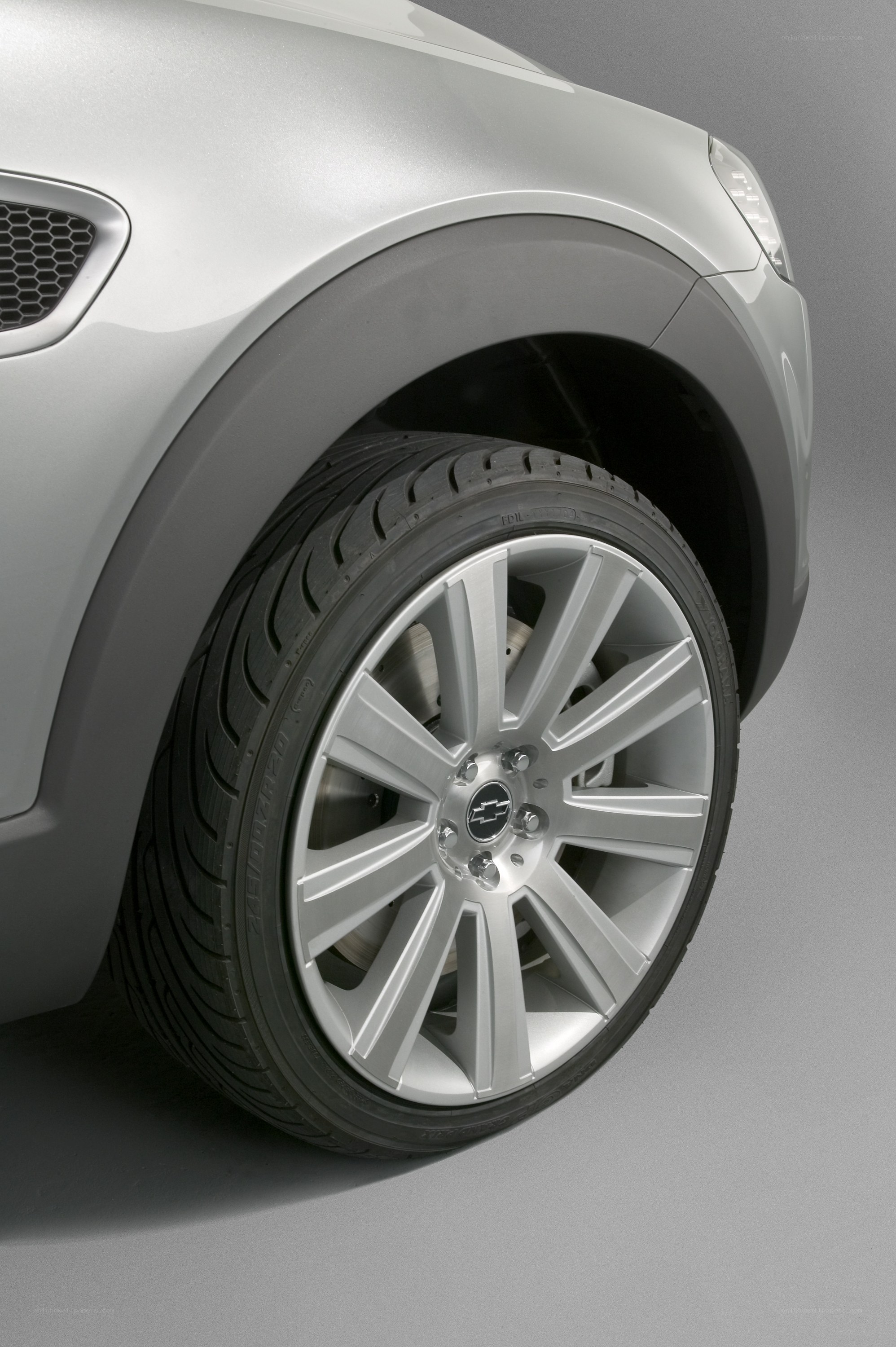 silver car wheel close-up