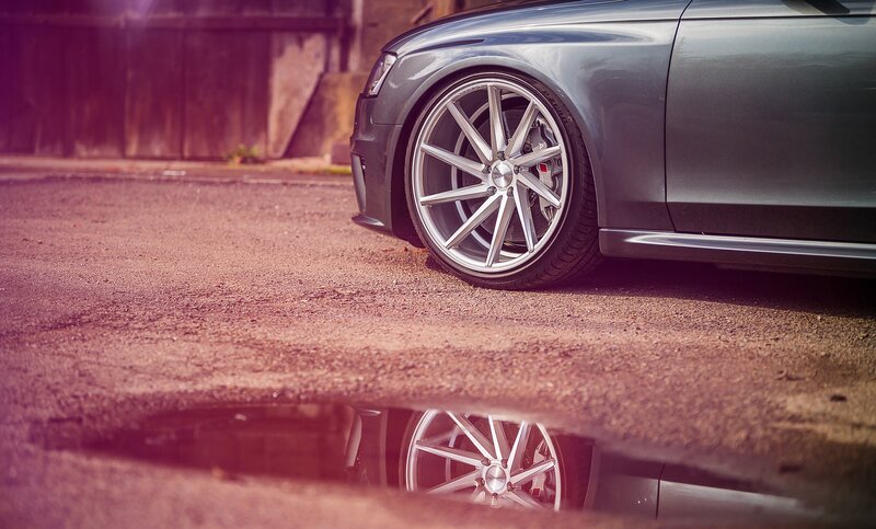 Silver Car Wheel — Gray, Dramatic