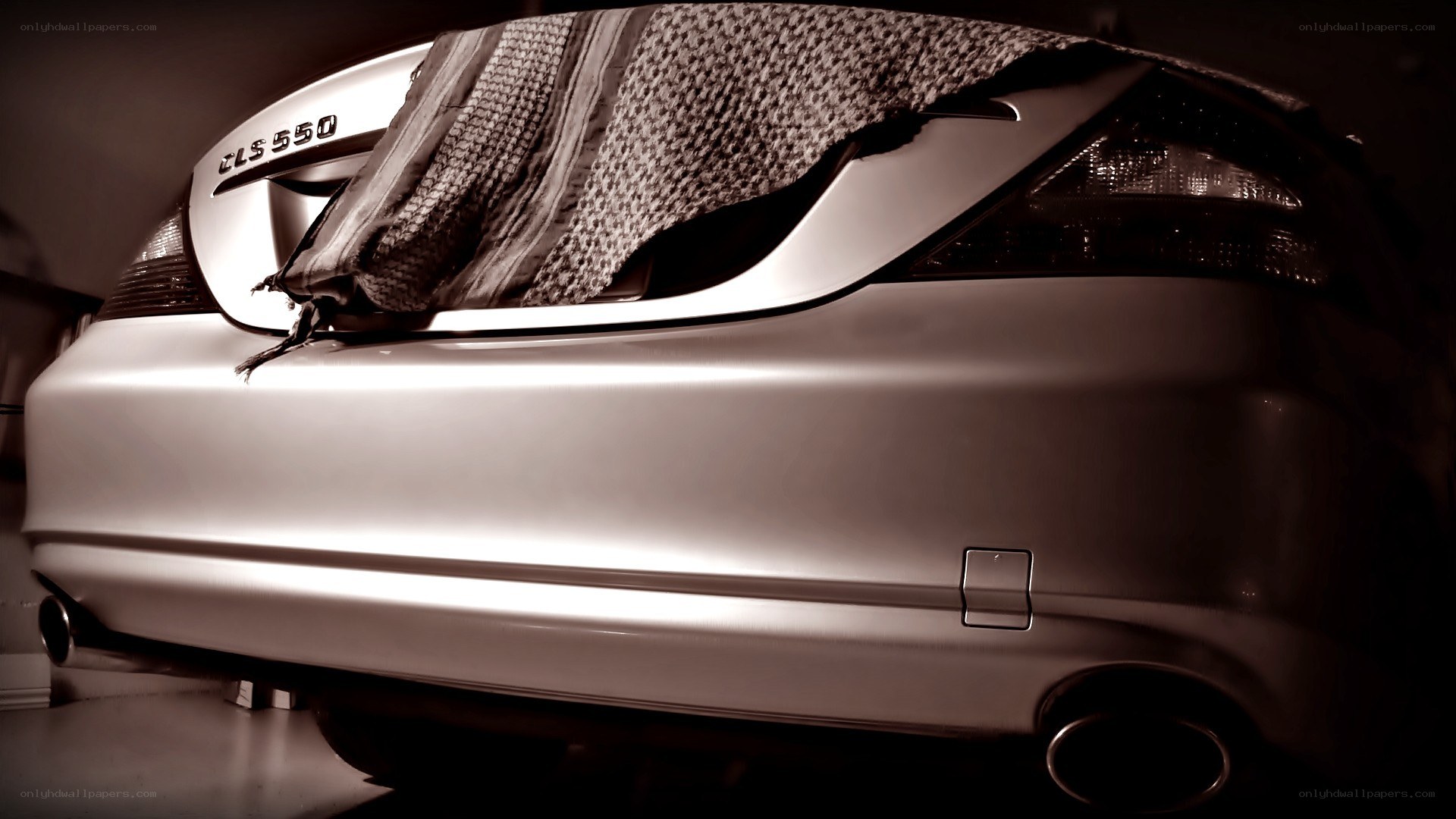 silver car with blanket