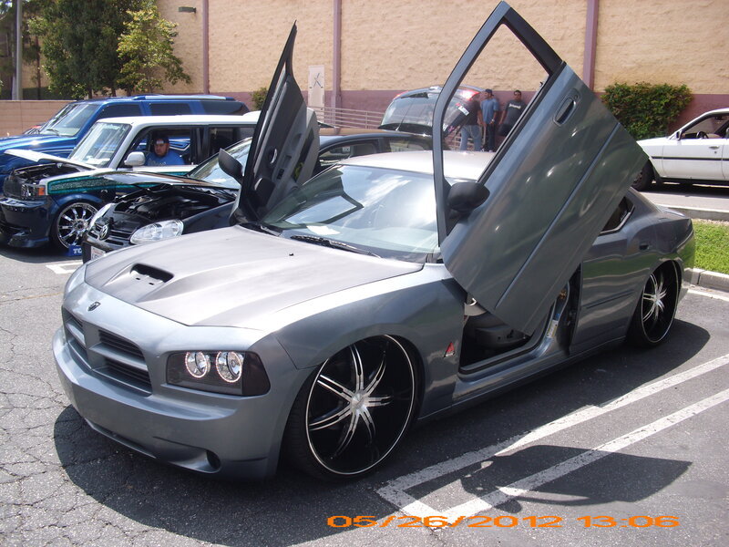 Silver Car with Doors Open — Gray
