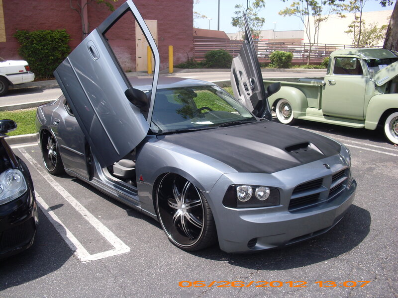 Silver Car with Doors Open