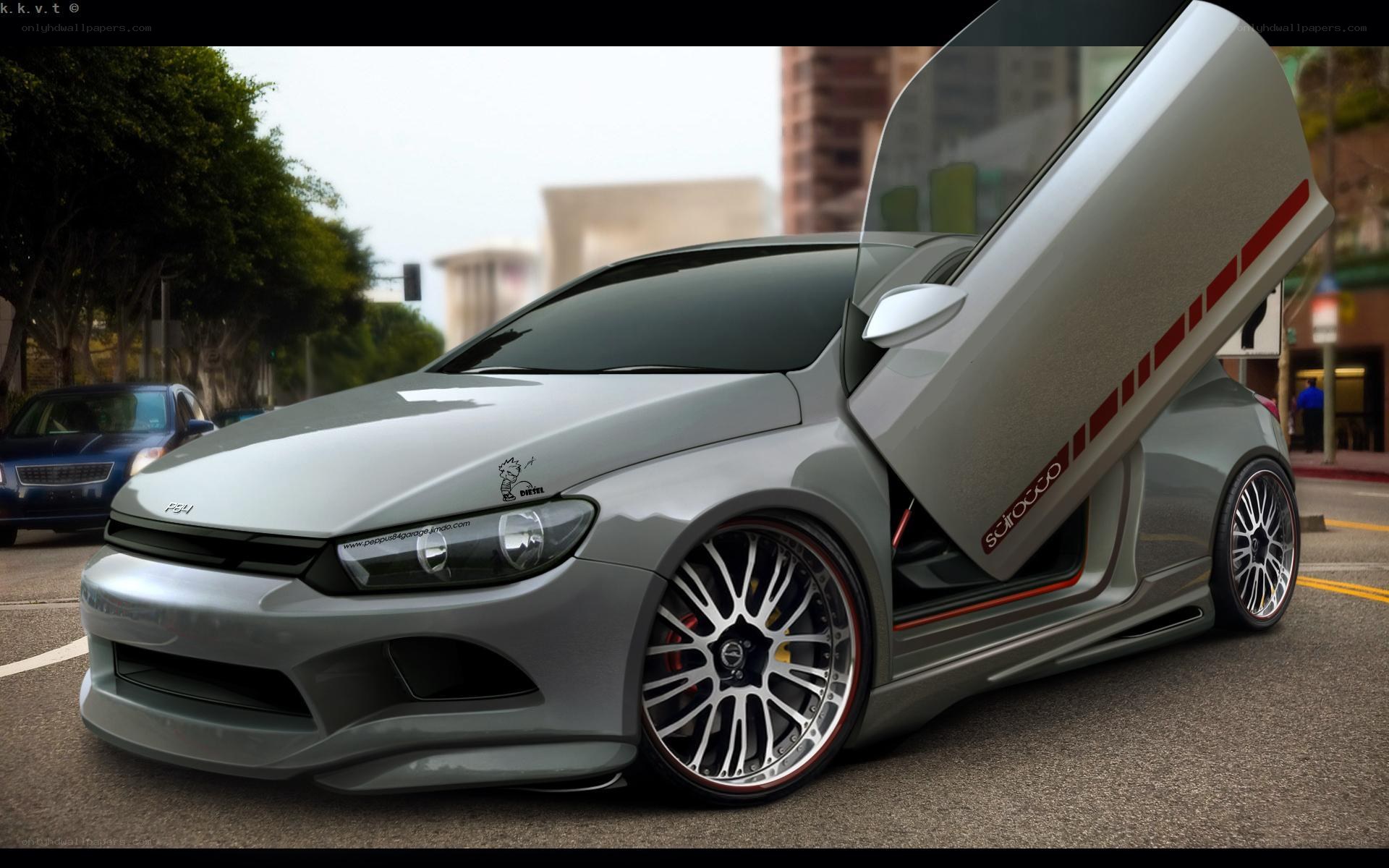 silver car with gullwing door