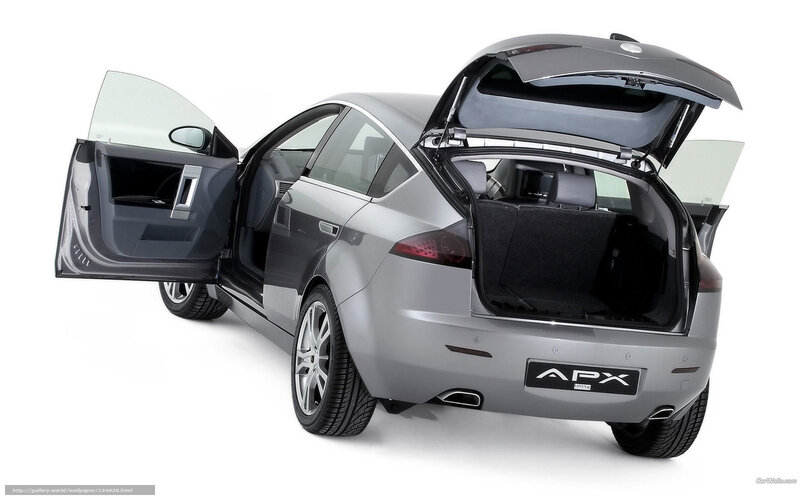 silver car with open doors and trunk