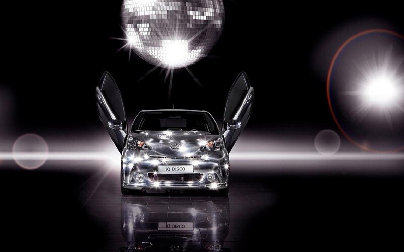 Silver Car with Open Doors — Black