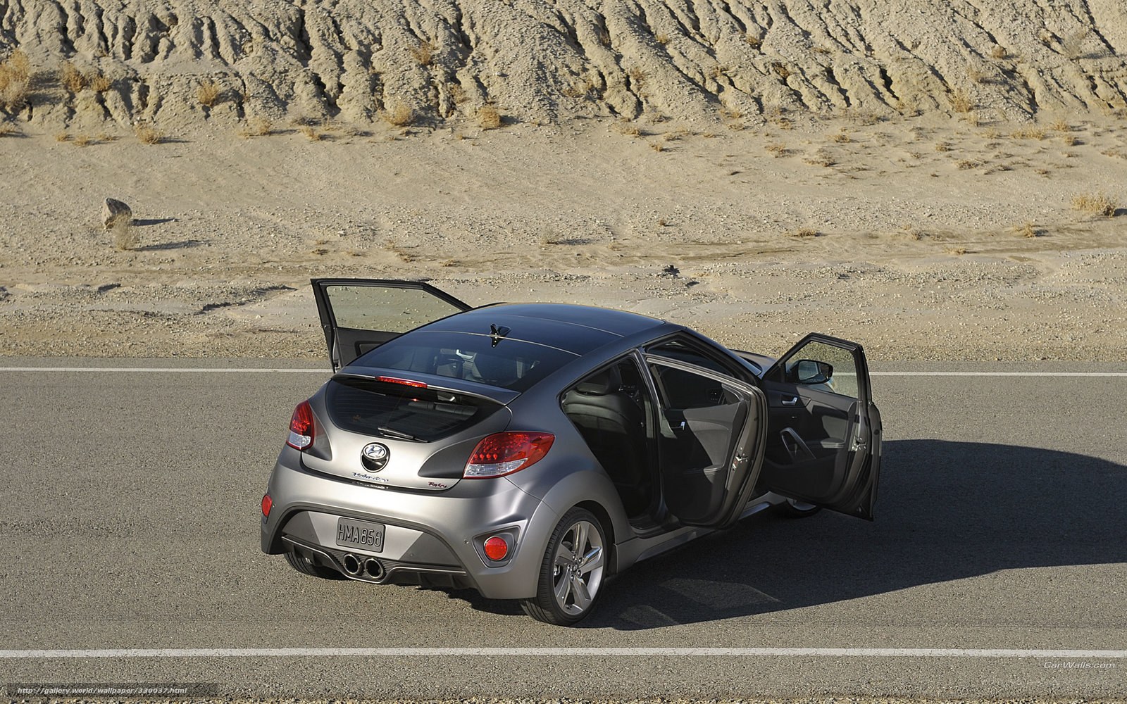 silver car with open doors