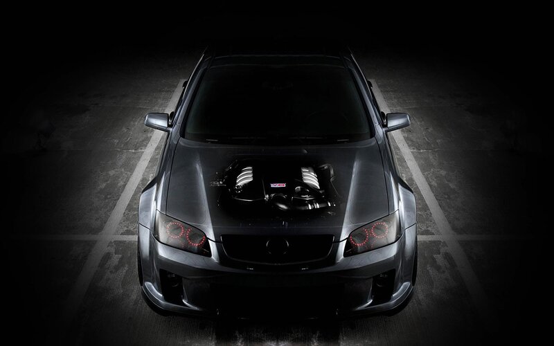 Silver Car with Open Hood — Black