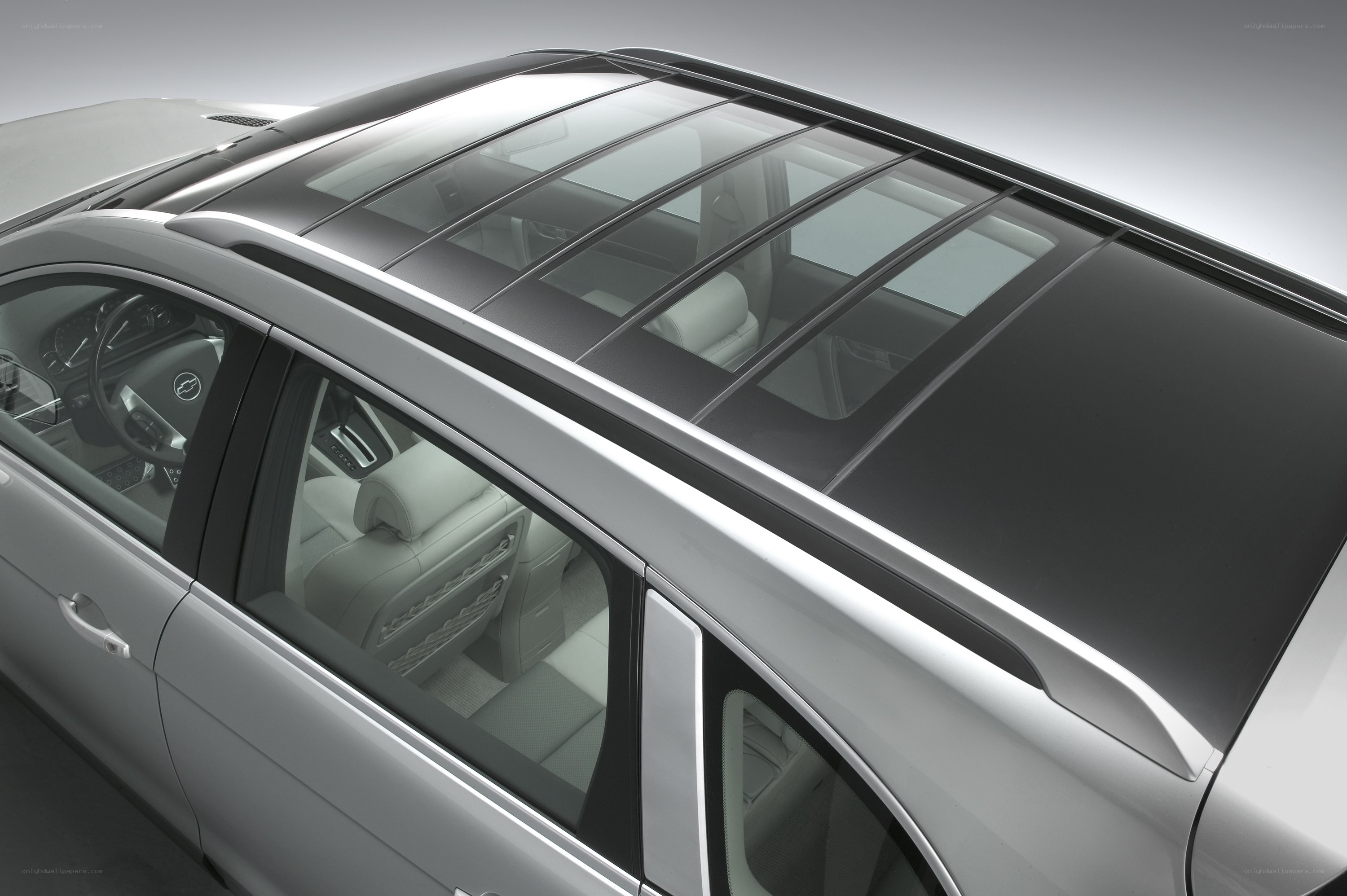silver car with panoramic sunroof