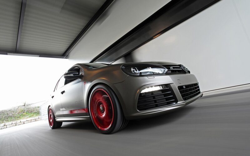 Silver Car with Red Wheels — Gray