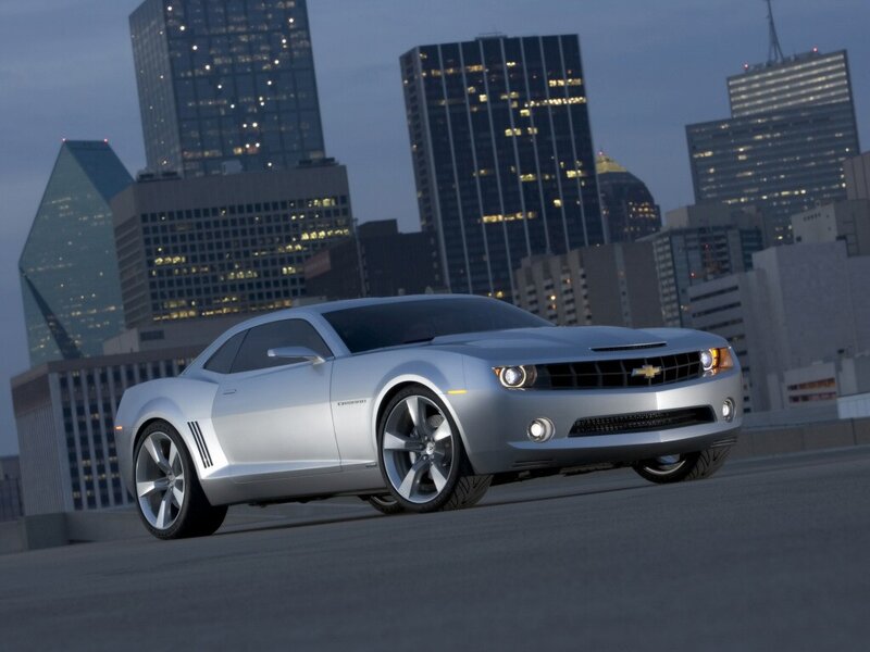 Silver Chevrolet Camaro — Dramatic, Night, 3d Render