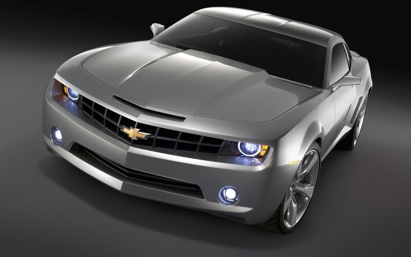 Silver Chevrolet Camaro — Photograph, Black