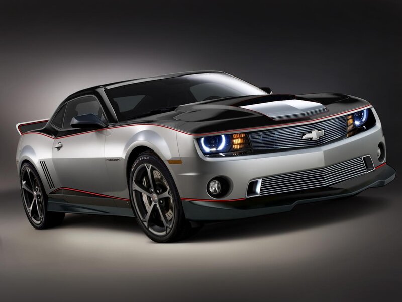 Silver Chevrolet Camaro — Photograph, Grille