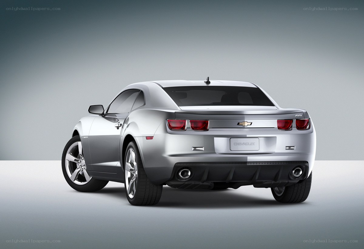 Silver Chevrolet Camaro rear view