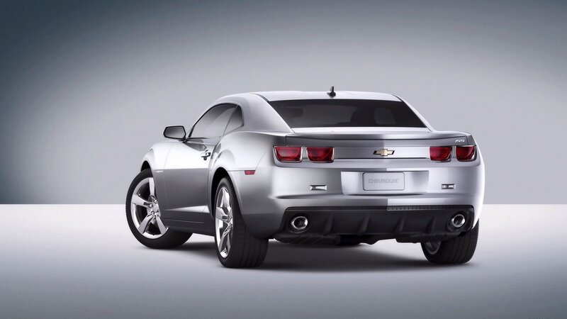 silver chevrolet camaro rear view