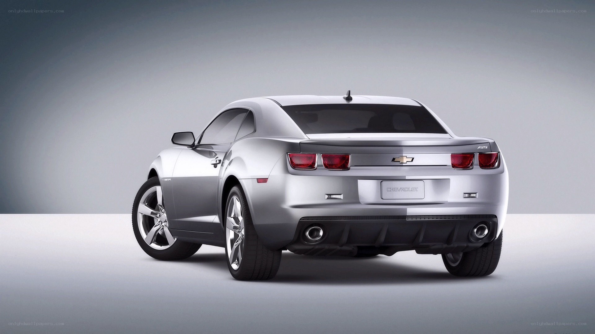 silver chevrolet camaro rear view