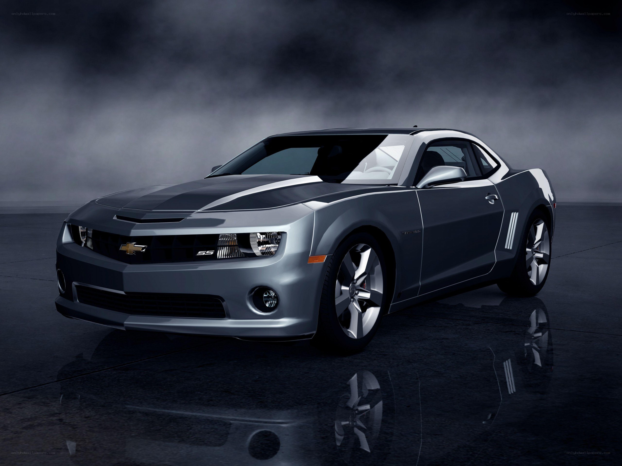 Silver Chevrolet Camaro SS