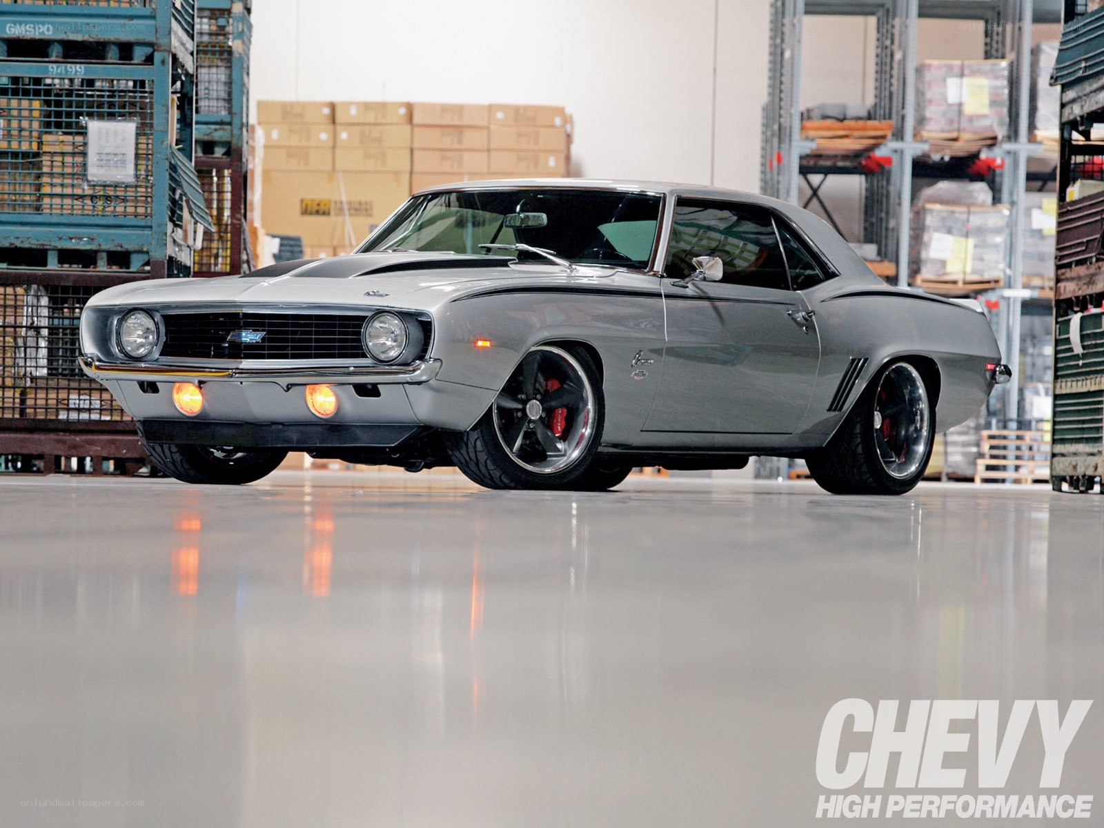 Silver Chevrolet Camaro SS