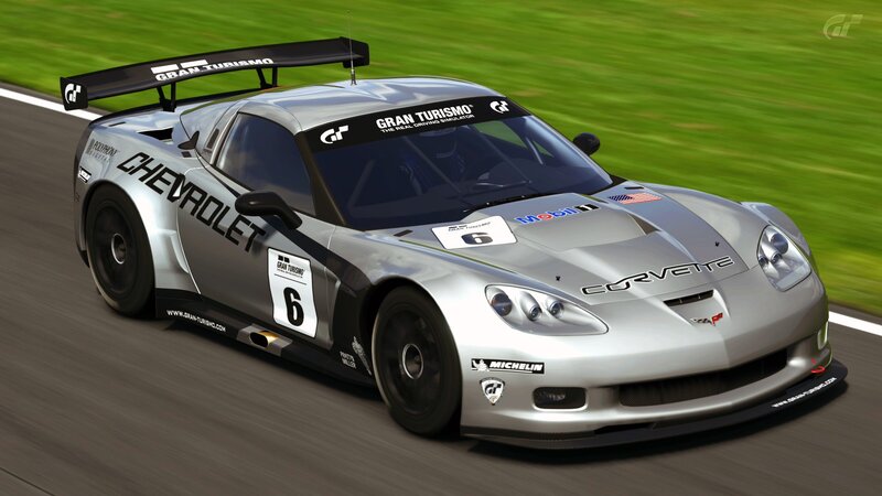 silver chevrolet corvette race car