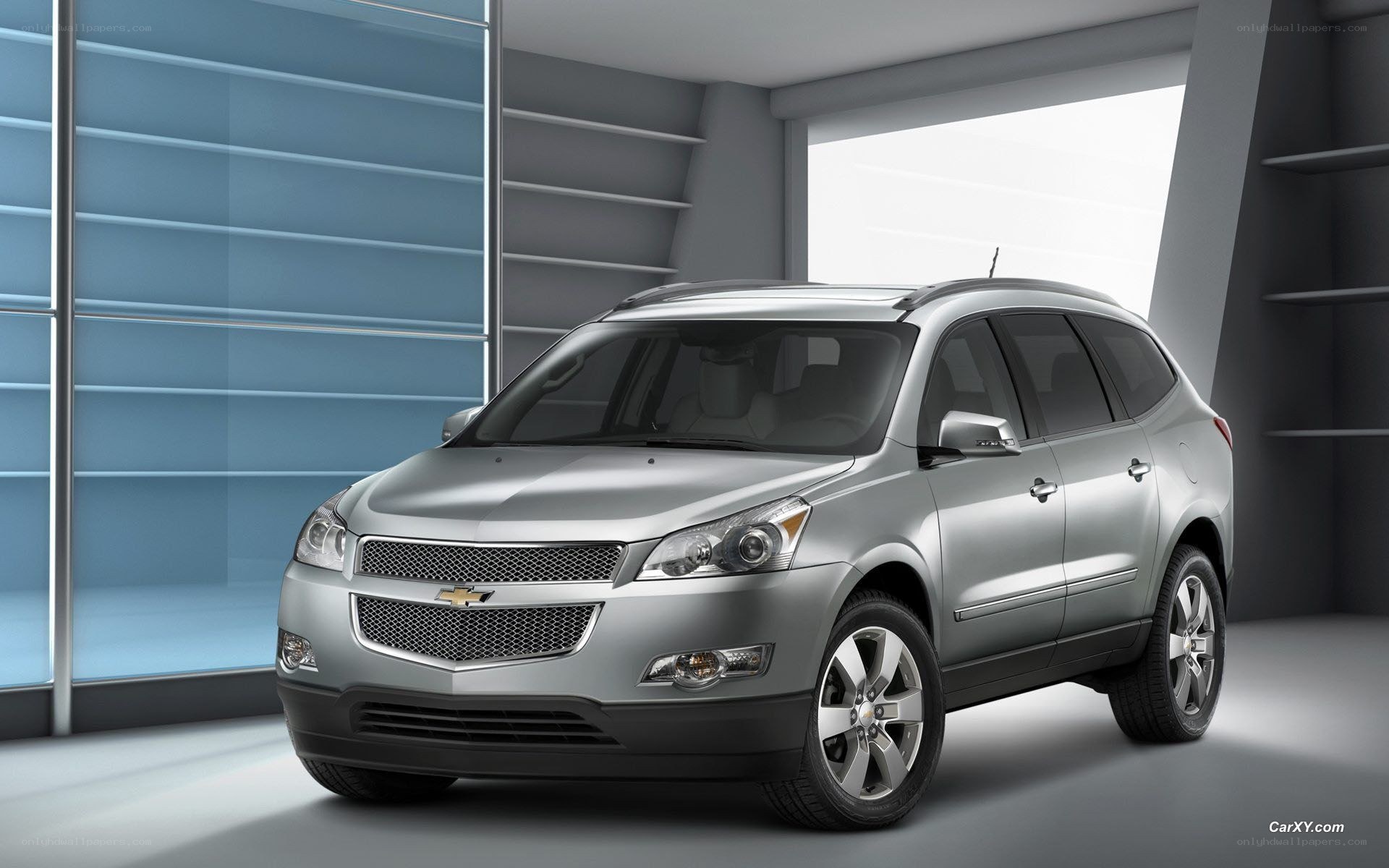 silver chevrolet traverse suv