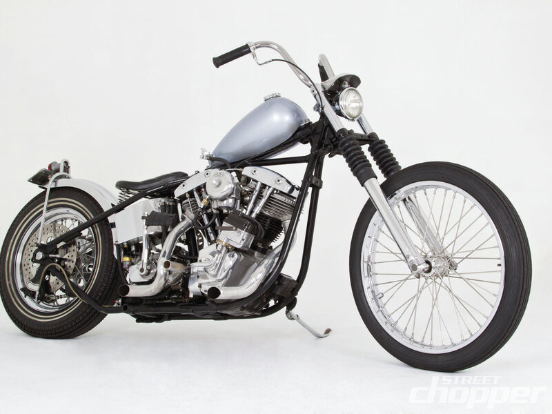 Silver Chopper Motorcycle