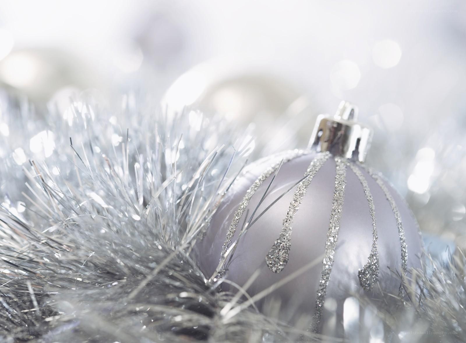 Silver Christmas ornament close-up