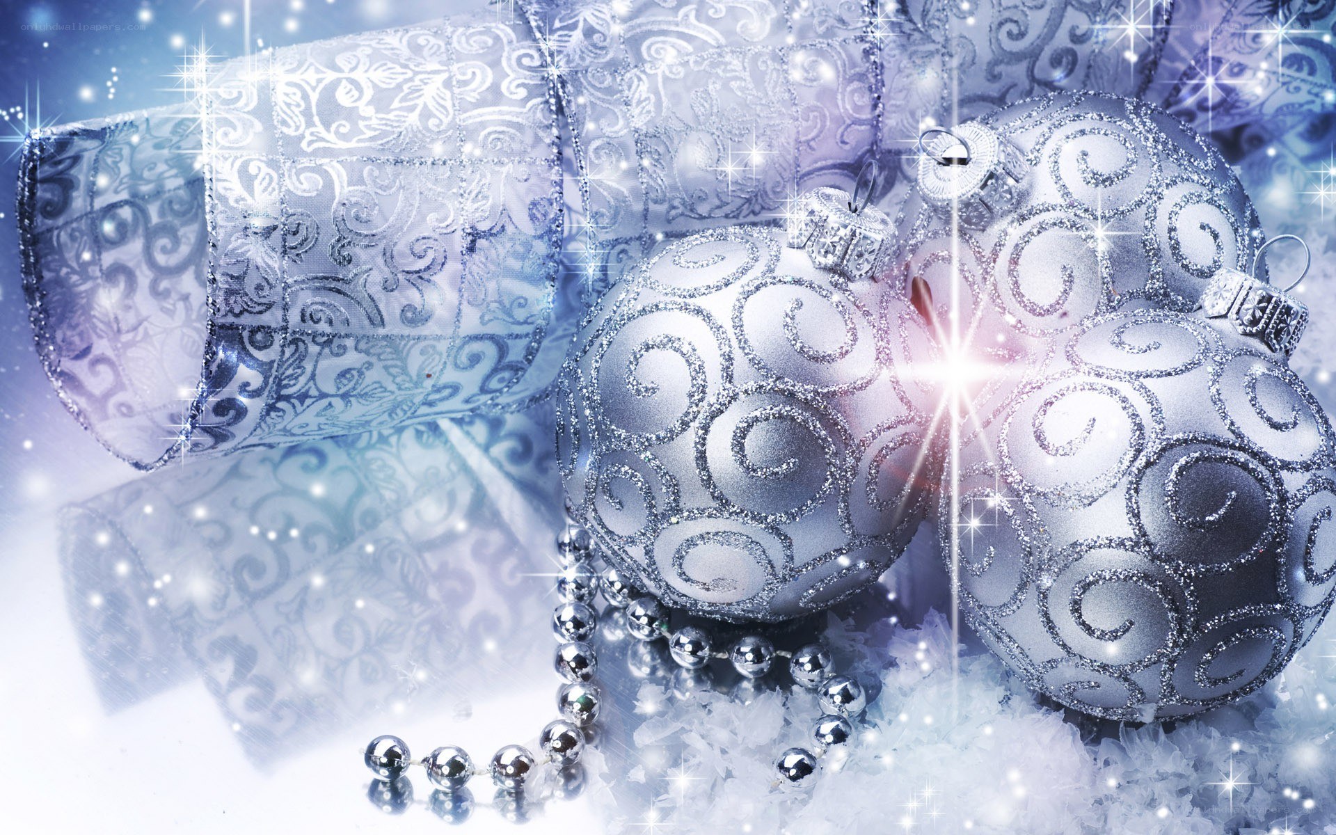Silver Christmas ornaments