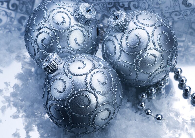 Silver Christmas Ornaments — Festive, Winter