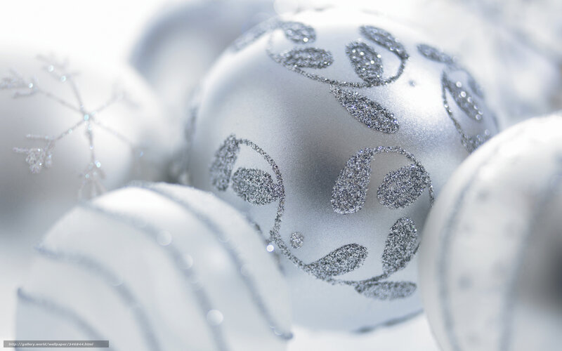 Silver Christmas Ornaments — White, Serene