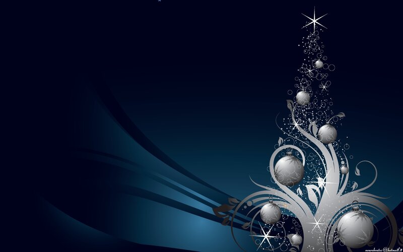 Silver Christmas Tree — Blue