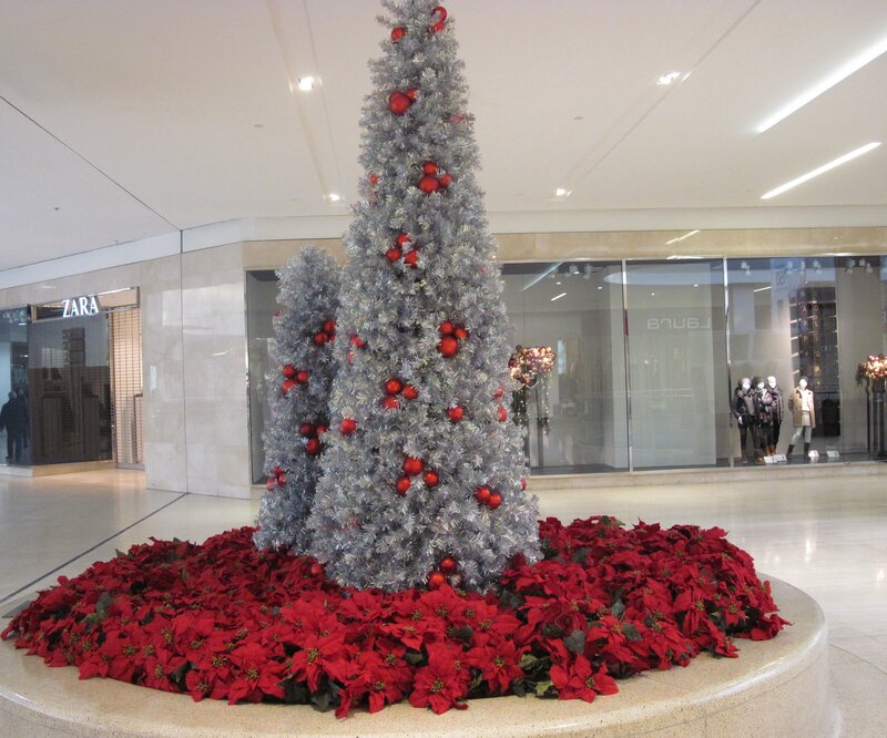 Silver Christmas Tree — Red