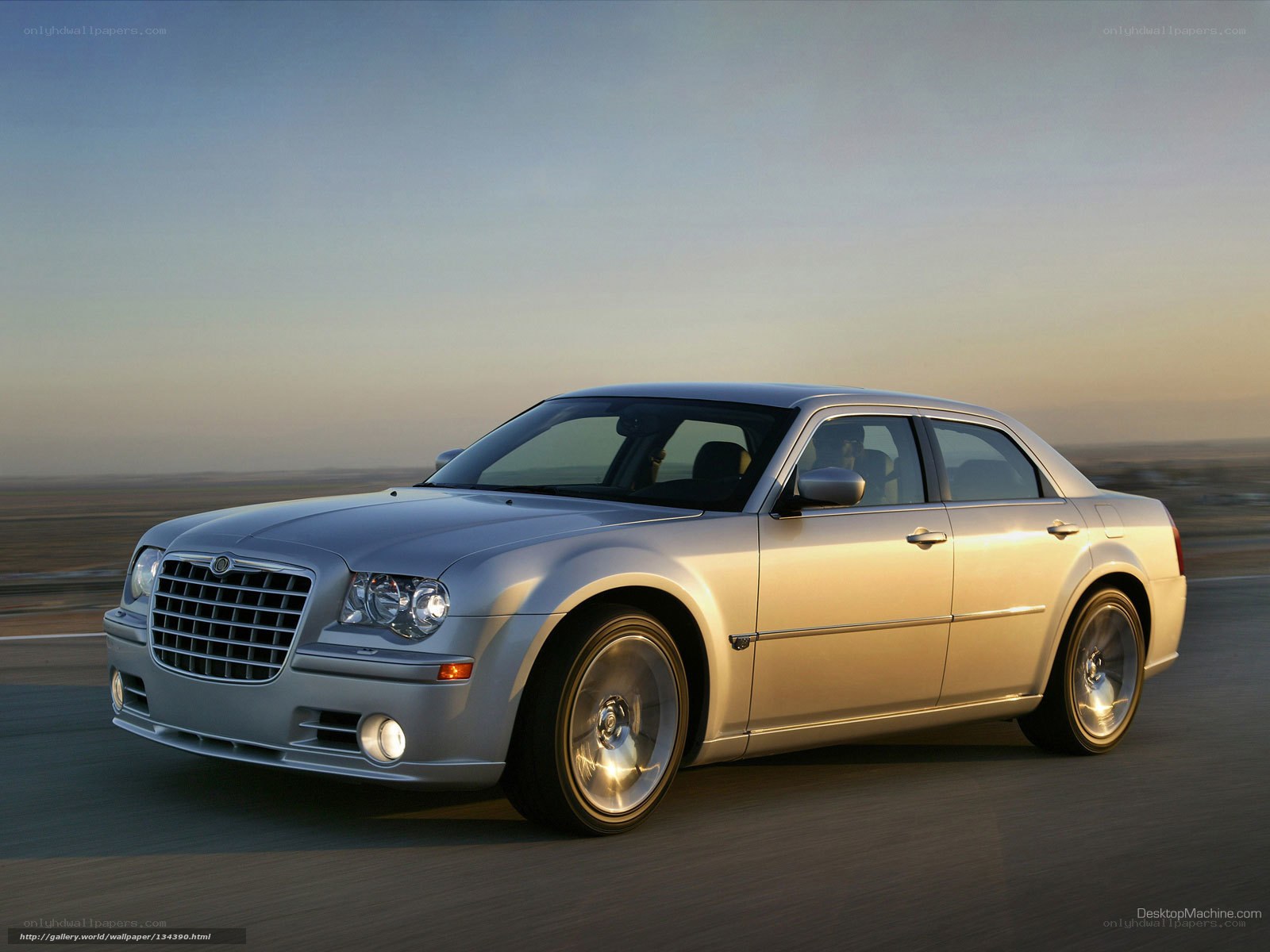 silver chrysler 300 in motion
