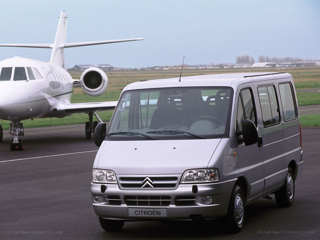 Silver Citroën van on tarmac
