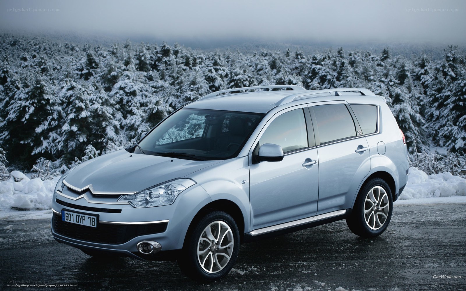 silver citroen c4 picasso in snow