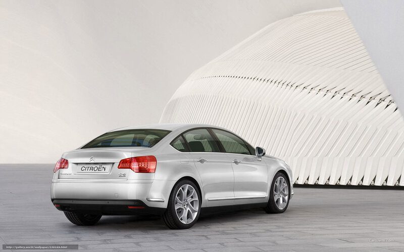 Silver Citroen C5 sedan