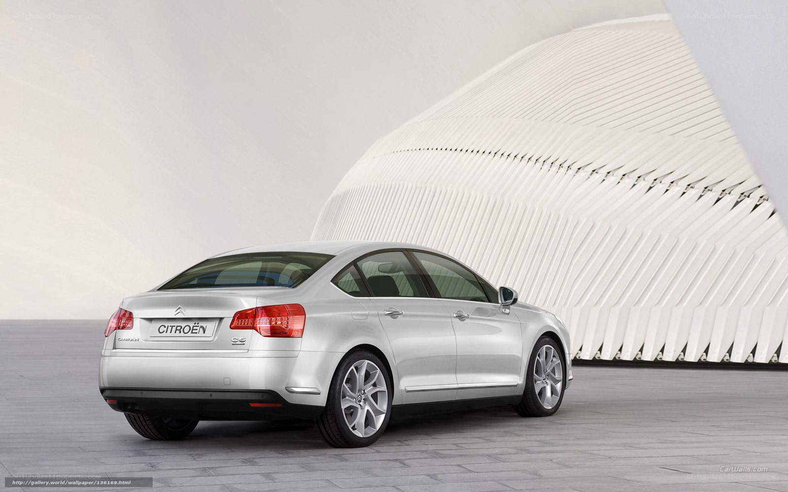 Silver Citroen C5 sedan