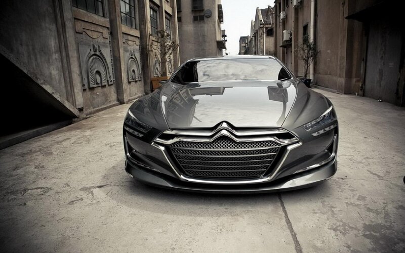 Silver Citroen Concept Car — Gray, Dramatic