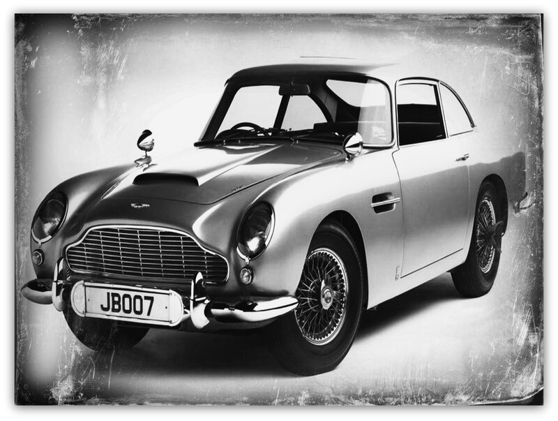 Silver Classic Car — Black