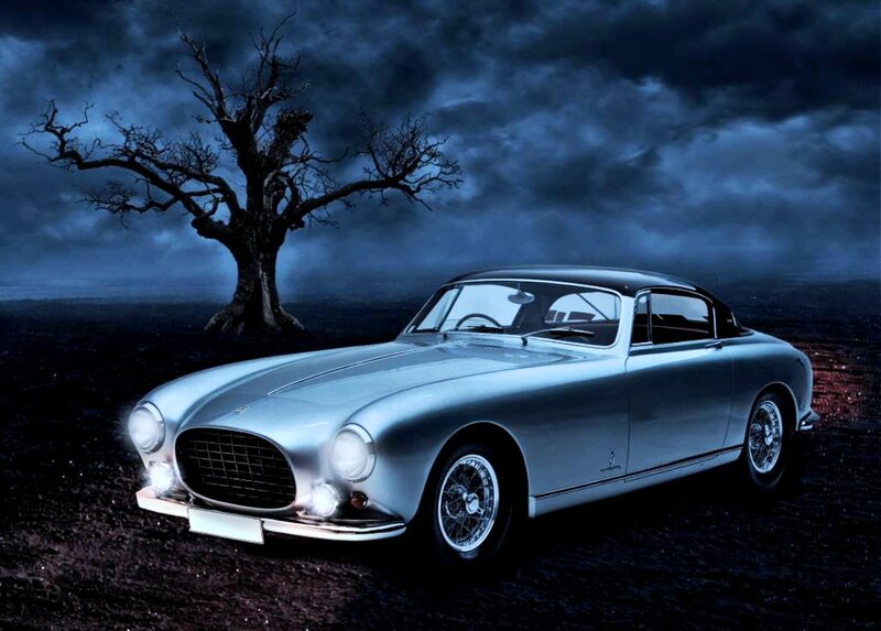 Silver Classic Car — Blue