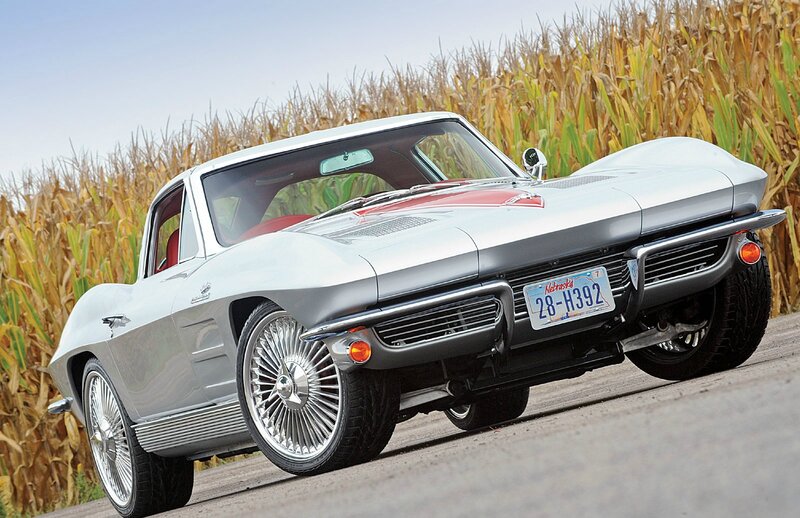Silver Classic Car — Calm, Afternoon, Photograph, Cornfield