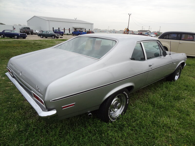 Silver Classic Car — Calm, Afternoon, Photograph, Grass Field