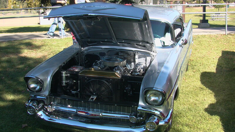Silver Classic Car — Calm, Afternoon, Photograph, Grass